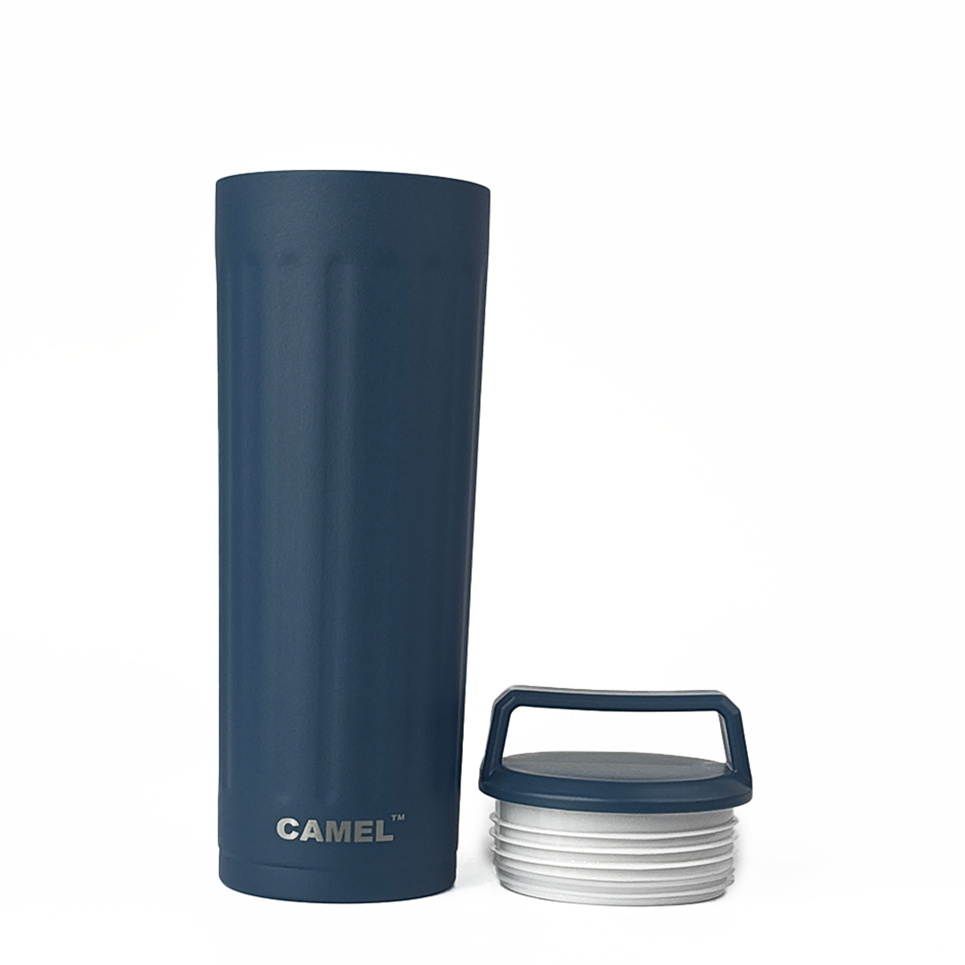 Essentia Quickflip Double Wall Vacuum Tumbler with Stylish Handle - Midnight Blue