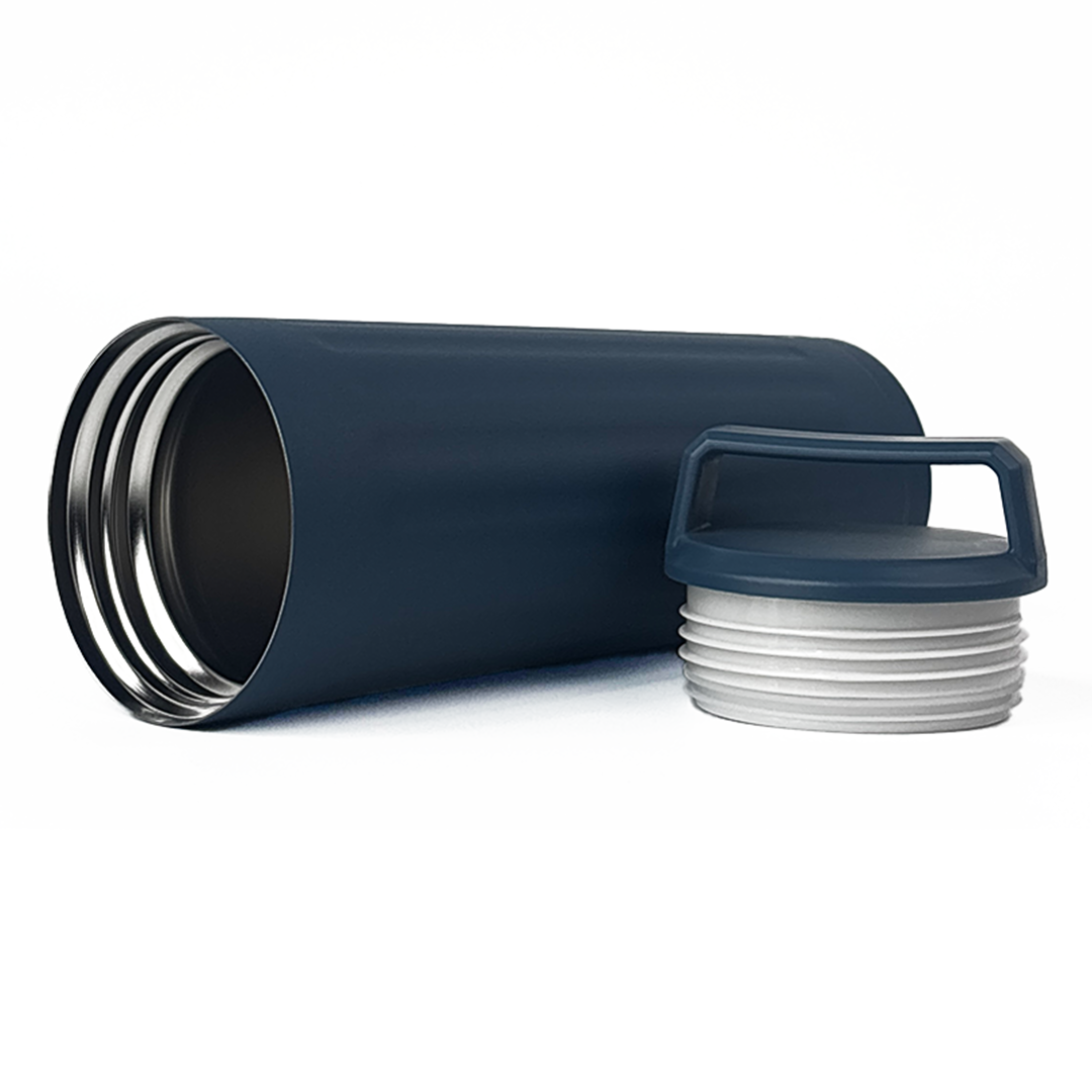Essentia Quickflip Double Wall Vacuum Tumbler with Stylish Handle - Midnight Blue