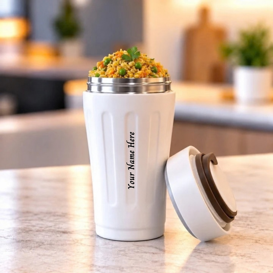 Personalised Milo Vacuum Food Jar | 6 Hours Hot 12 Hours Cold - White