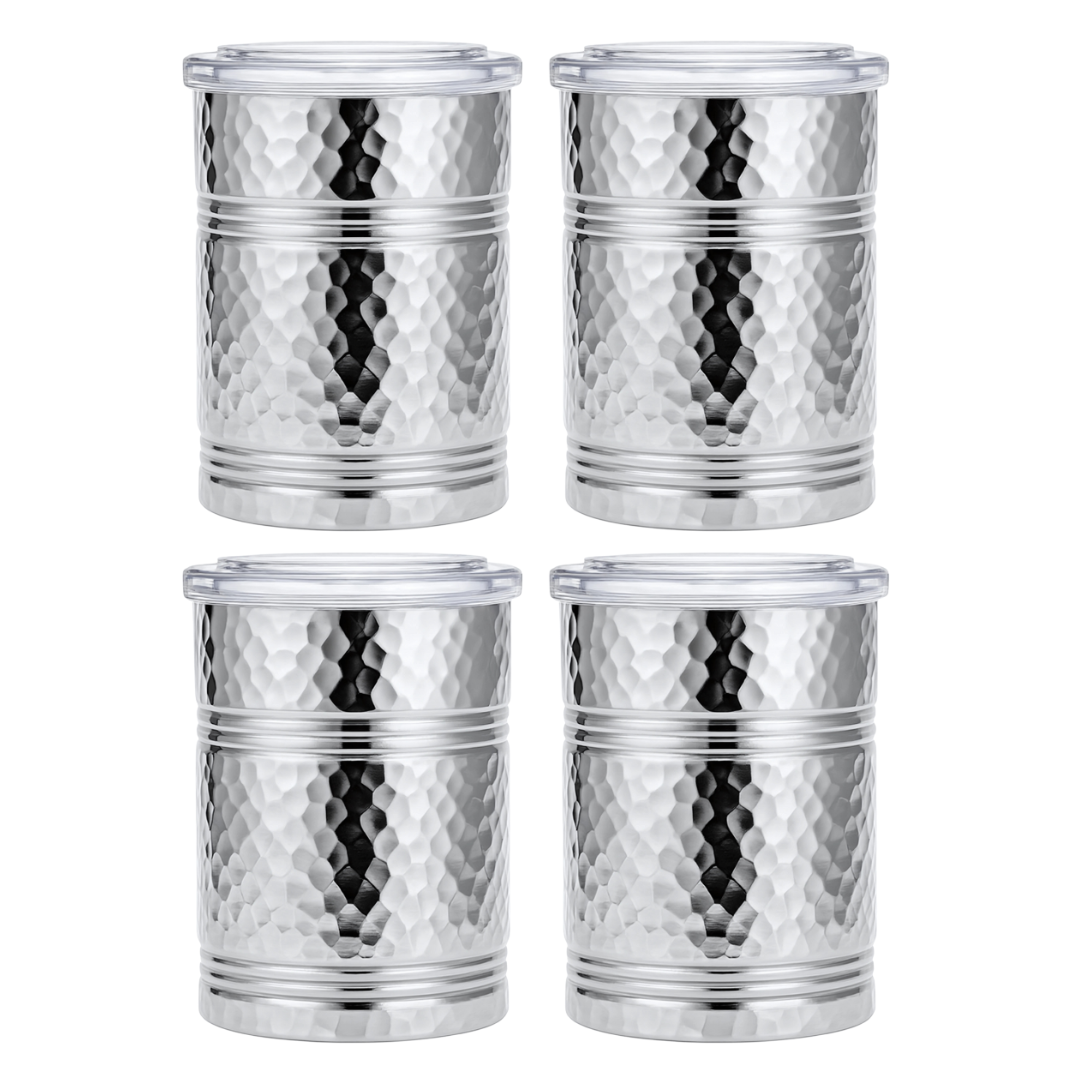 Eva X Camel Classic Multipurpose Vintage Hammered Jar with Airtight Lid - Set of 2/4/6