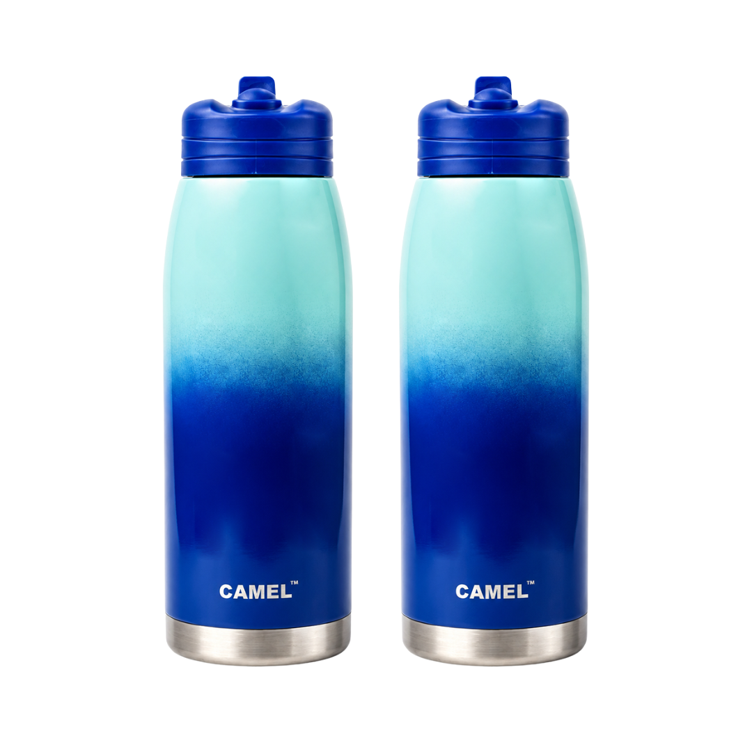 Spark Blue Ombre 1000ML Double Wall Vacuum Bottle - Hot Upto 6 Hrs & Cold Upto 12 Hrs