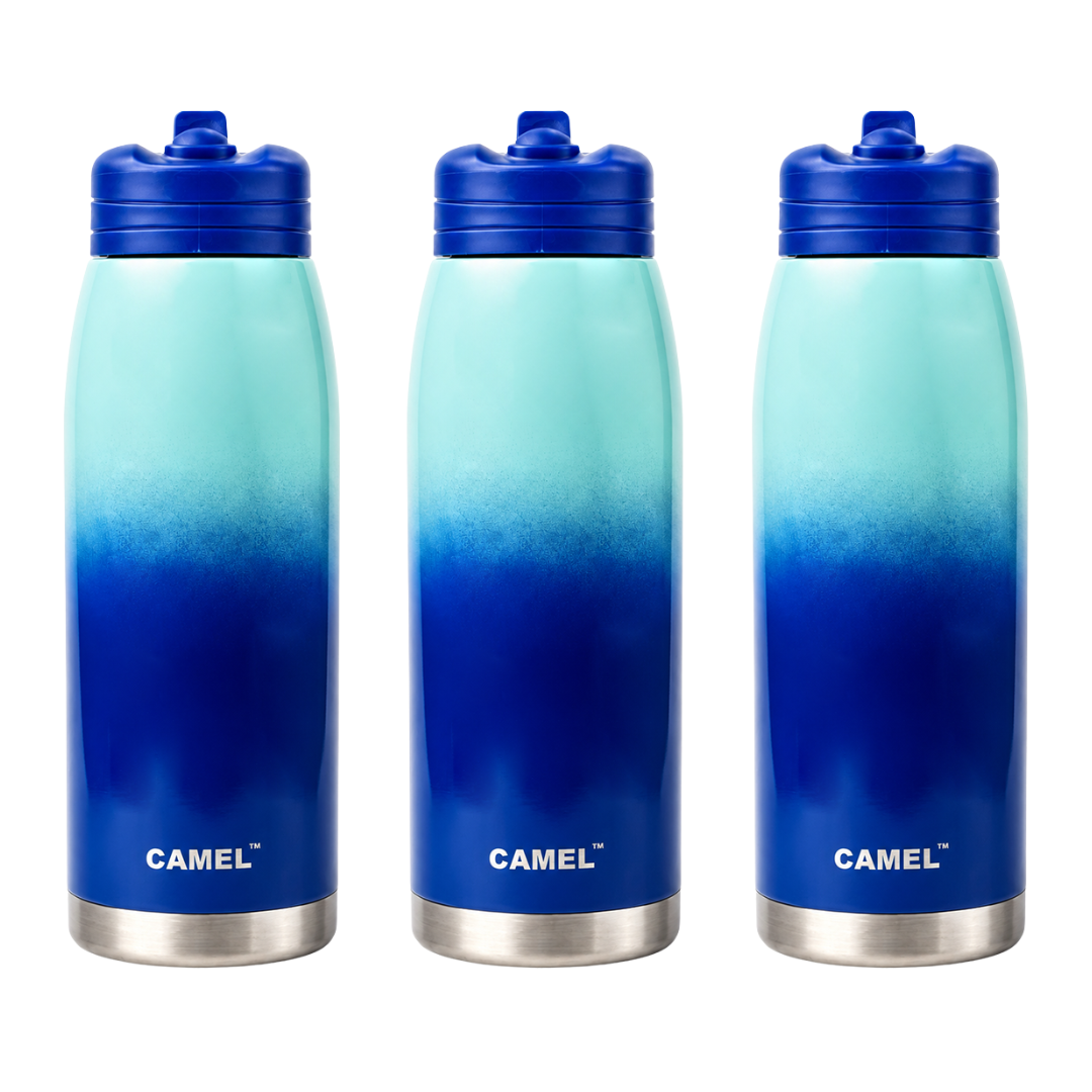 Spark Blue Ombre 1000ML Double Wall Vacuum Bottle - Hot Upto 6 Hrs & Cold Upto 12 Hrs