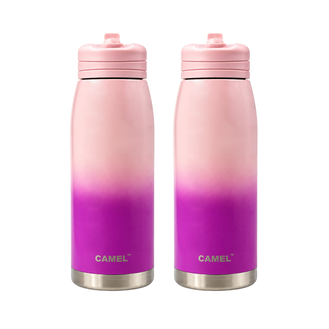 Spark Pink & Purple 1000ML Double Wall Vacuum Bottle - Hot Upto 6 Hrs & Cold Upto 12 Hrs
