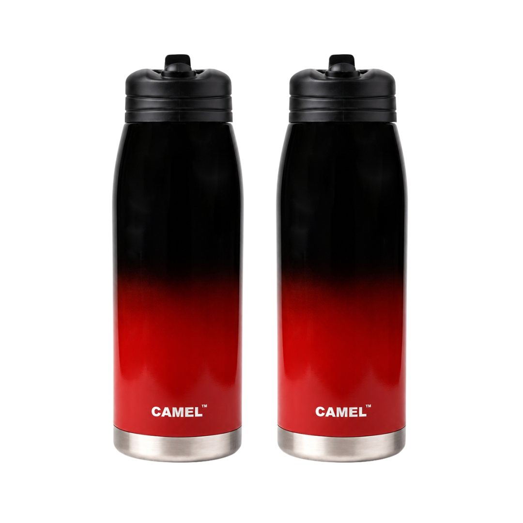 Spark Black & Red 1000ML Double Wall Vacuum Bottle - Hot Upto 6 Hrs & Cold Upto 12 Hrs