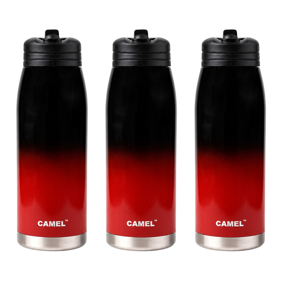 Spark Black & Red 1000ML Double Wall Vacuum Bottle - Hot Upto 6 Hrs & Cold Upto 12 Hrs