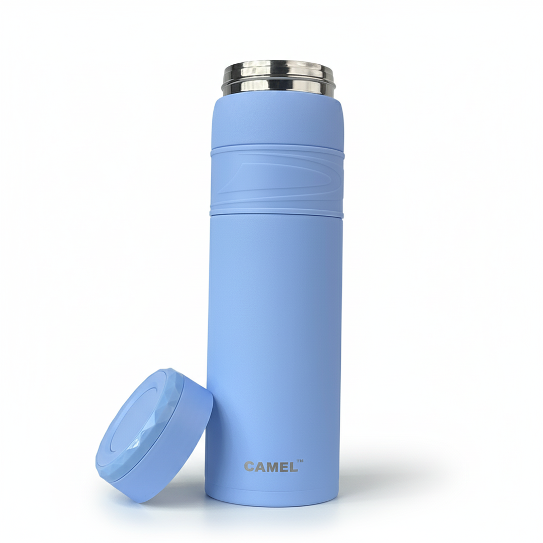 Terra Stainless Steel Vaccum Insulated Water Bottle with Rubber Grip - Sky Blue