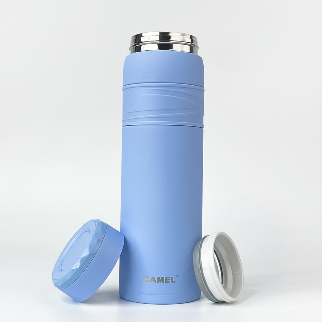 Terra Stainless Steel Vaccum Insulated Water Bottle with Rubber Grip - Sky Blue