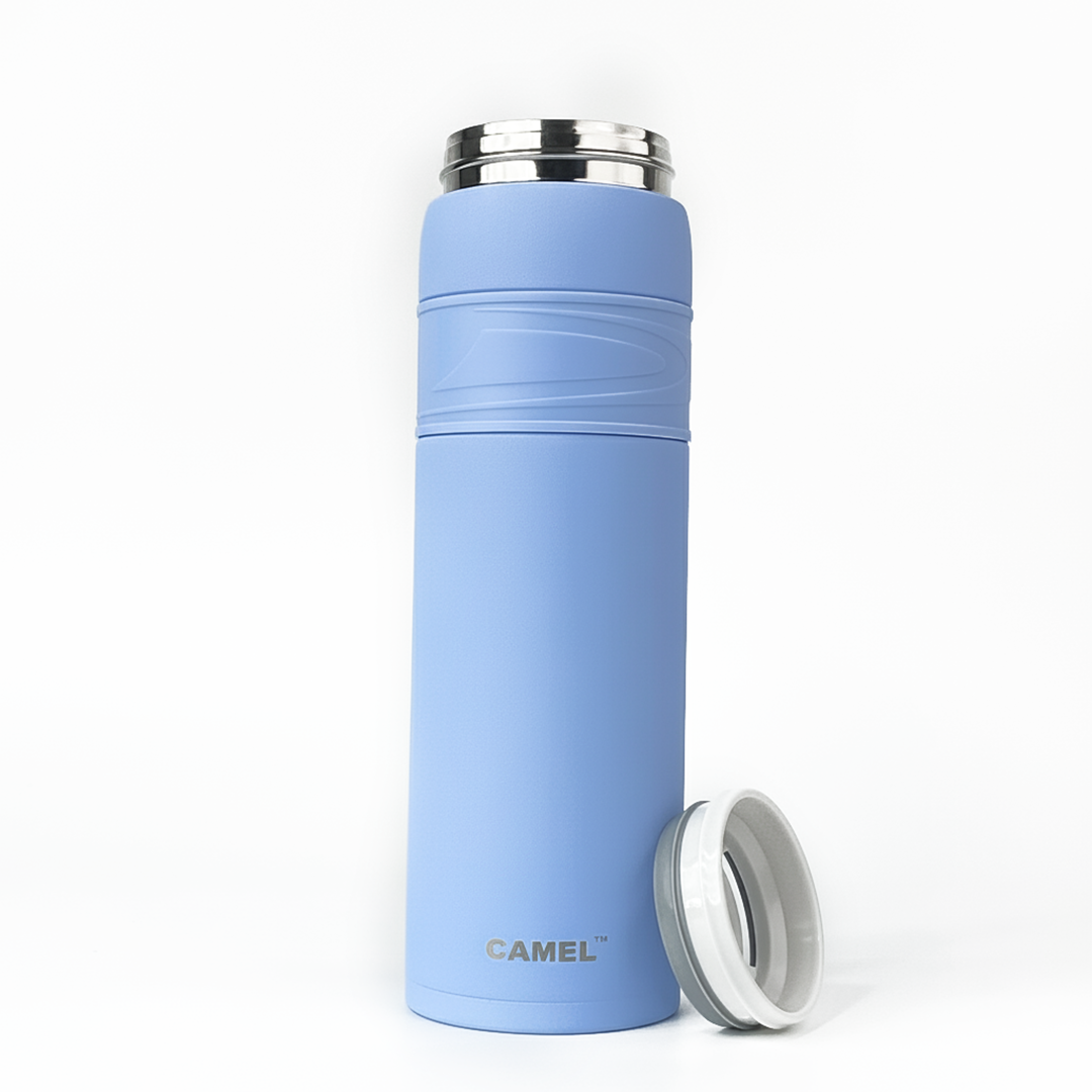 Terra Stainless Steel Vaccum Insulated Water Bottle with Rubber Grip - Sky Blue