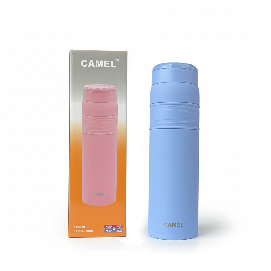 Terra Stainless Steel Vaccum Insulated Water Bottle with Rubber Grip - Sky Blue