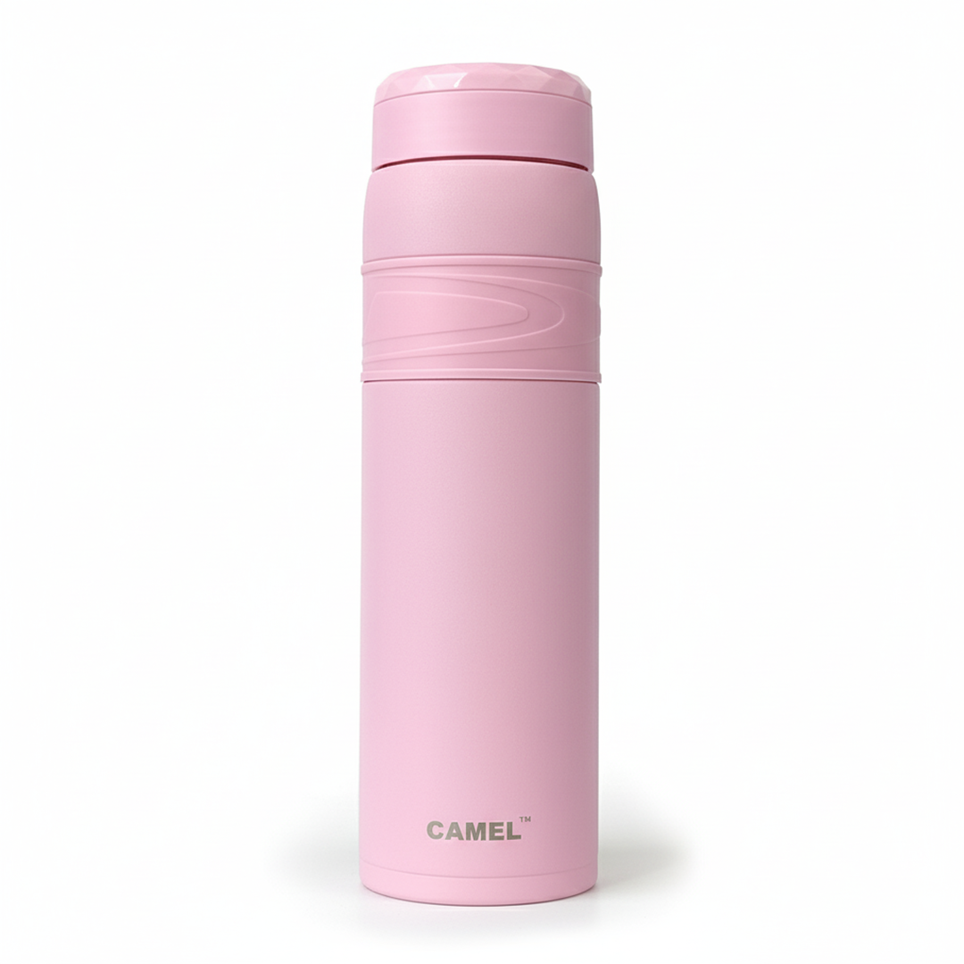 Terra Stainless Steel Vaccum Insulated Water Bottle with Rubber Grip - Blush Pink