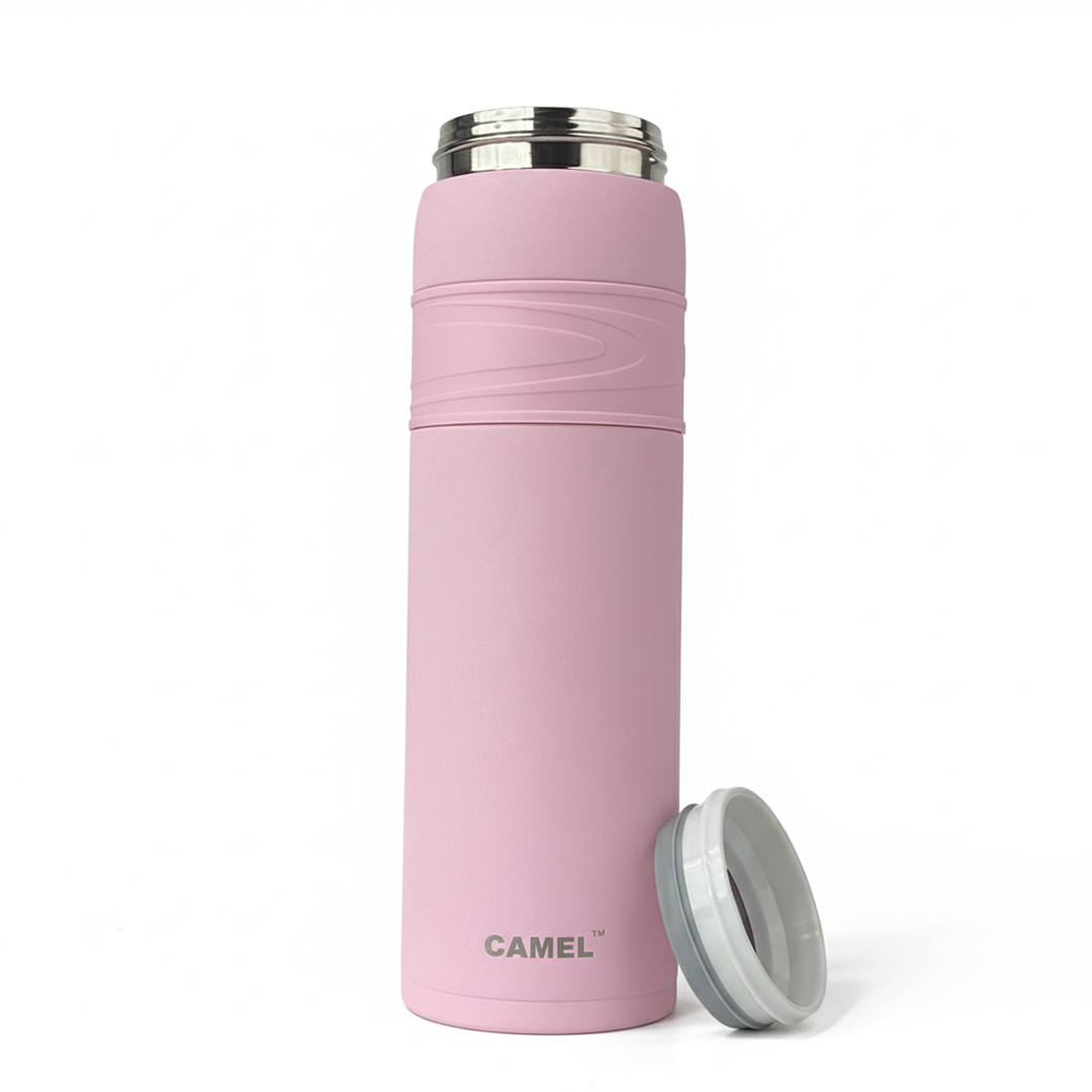 Terra Stainless Steel Vaccum Insulated Water Bottle with Rubber Grip - Blush Pink