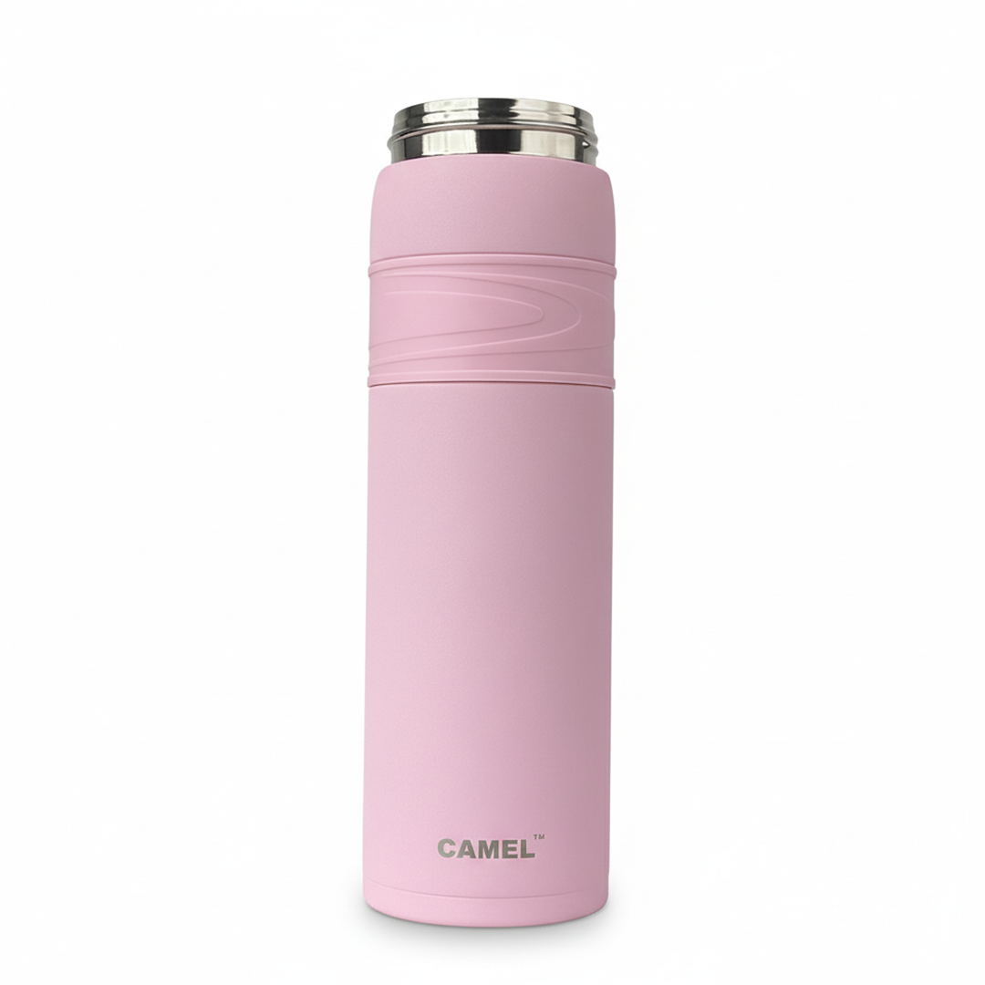 Terra Stainless Steel Vaccum Insulated Water Bottle with Rubber Grip - Blush Pink