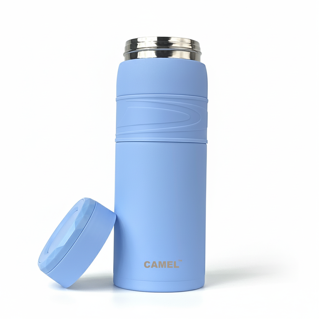 Terra Stainless Steel Vaccum Insulated Water Bottle with Rubber Grip - Sky Blue