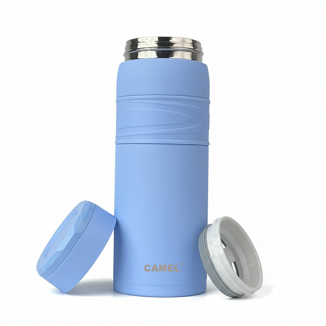 Terra Stainless Steel Vaccum Insulated Water Bottle with Rubber Grip - Sky Blue