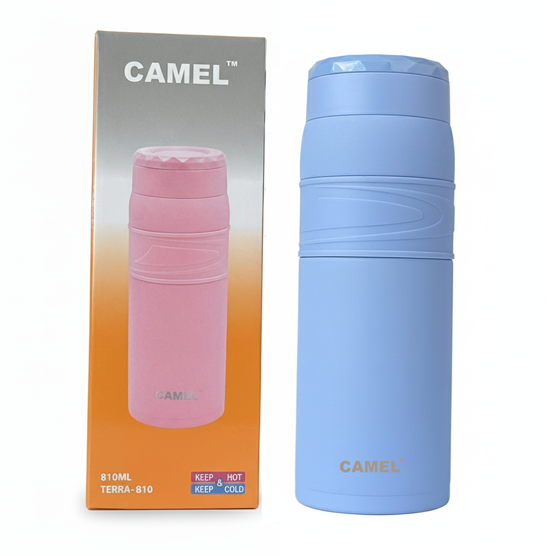 Terra Stainless Steel Vaccum Insulated Water Bottle with Rubber Grip - Sky Blue