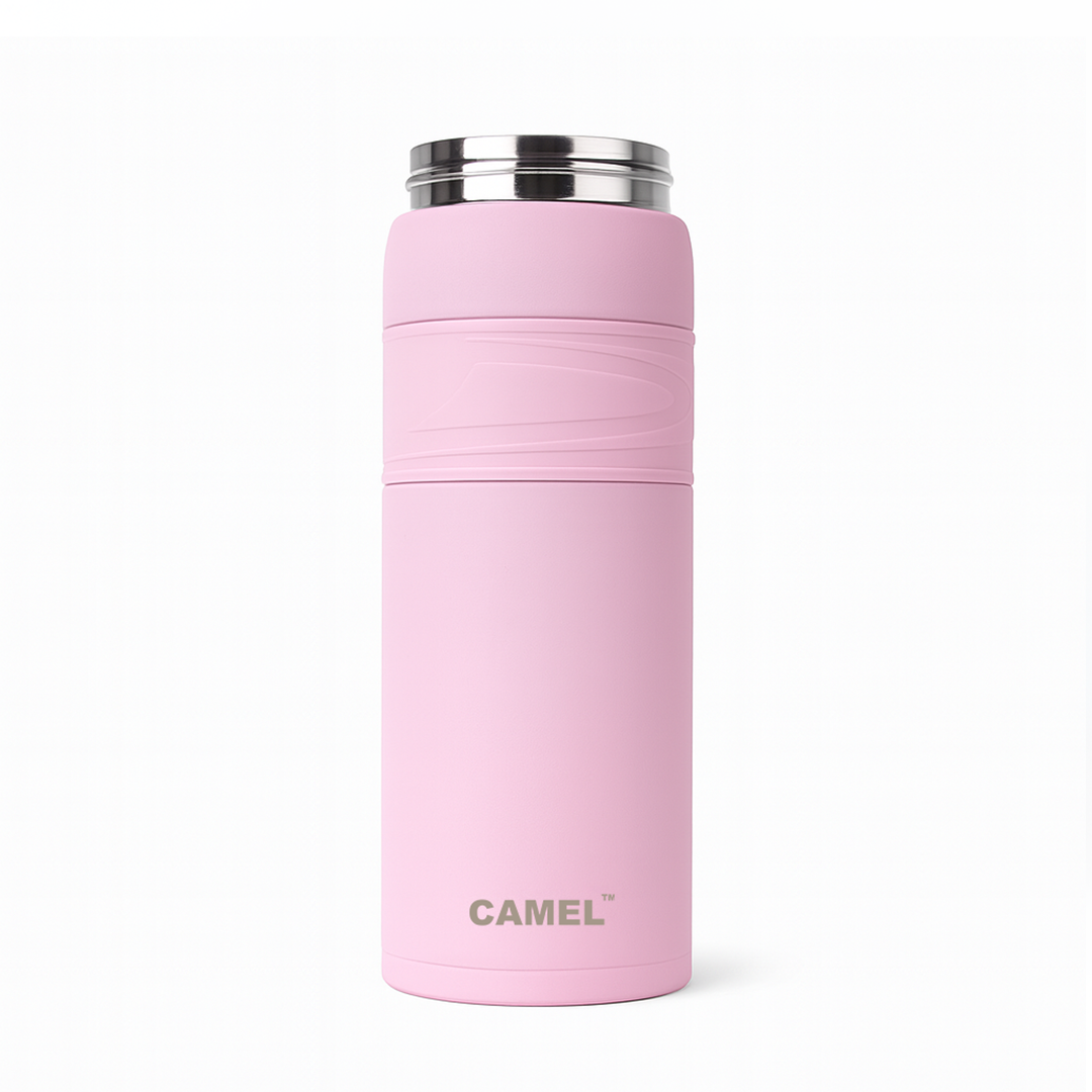 Terra Stainless Steel Vaccum Insulated Water Bottle with Rubber Grip - Blush Pink