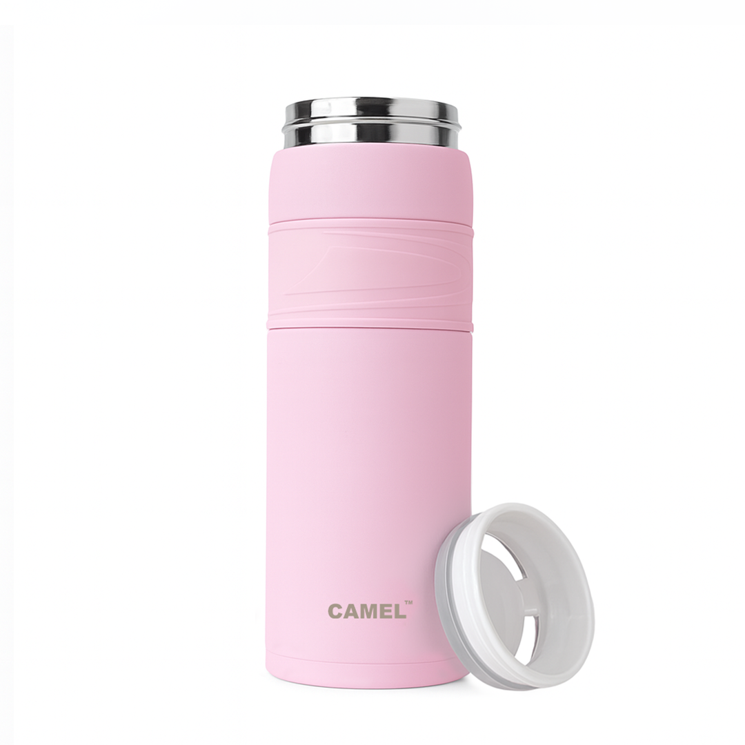 Terra Stainless Steel Vaccum Insulated Water Bottle with Rubber Grip - Blush Pink