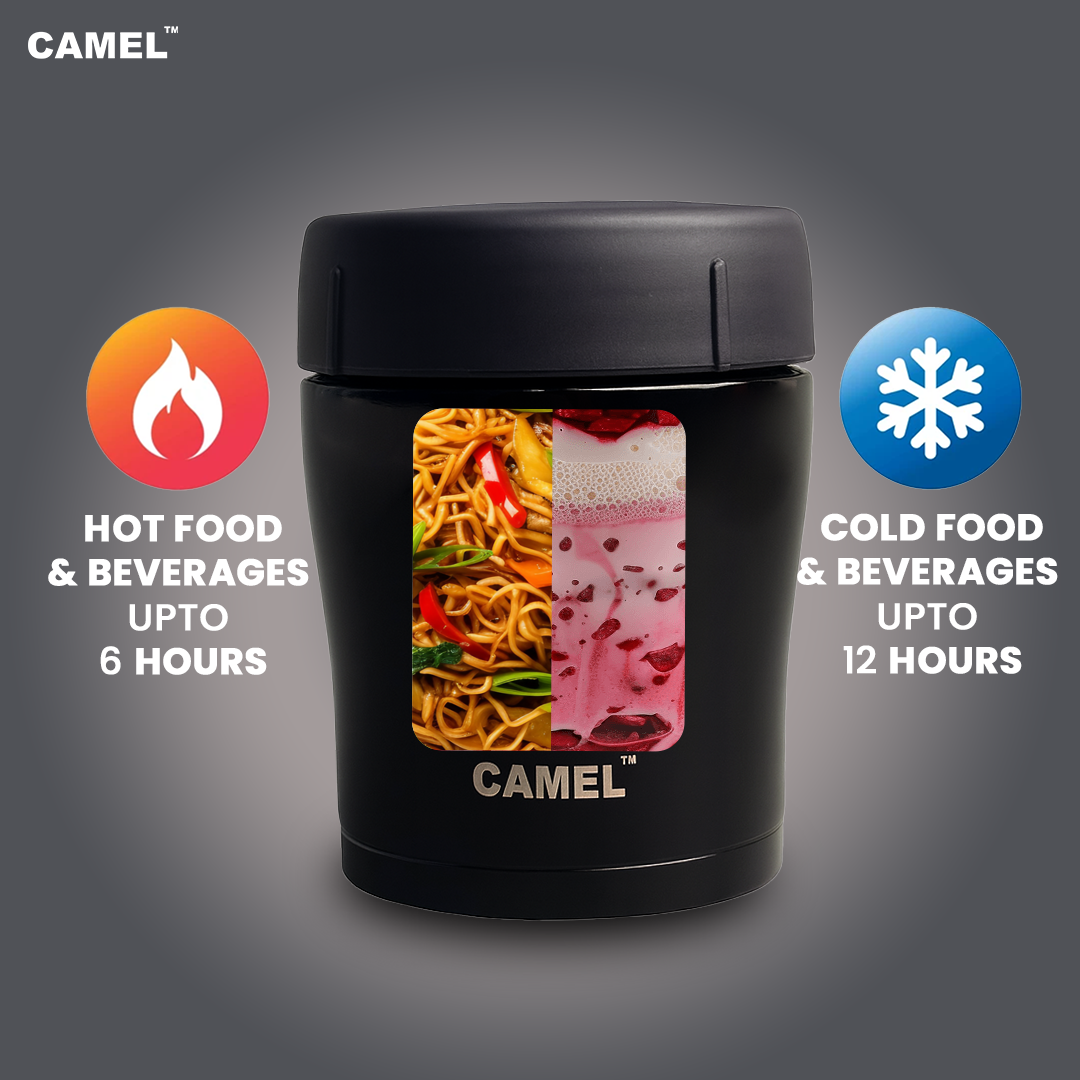 Trendy Stainless Steel Vacuum Insulated Food Jar - Set of 2