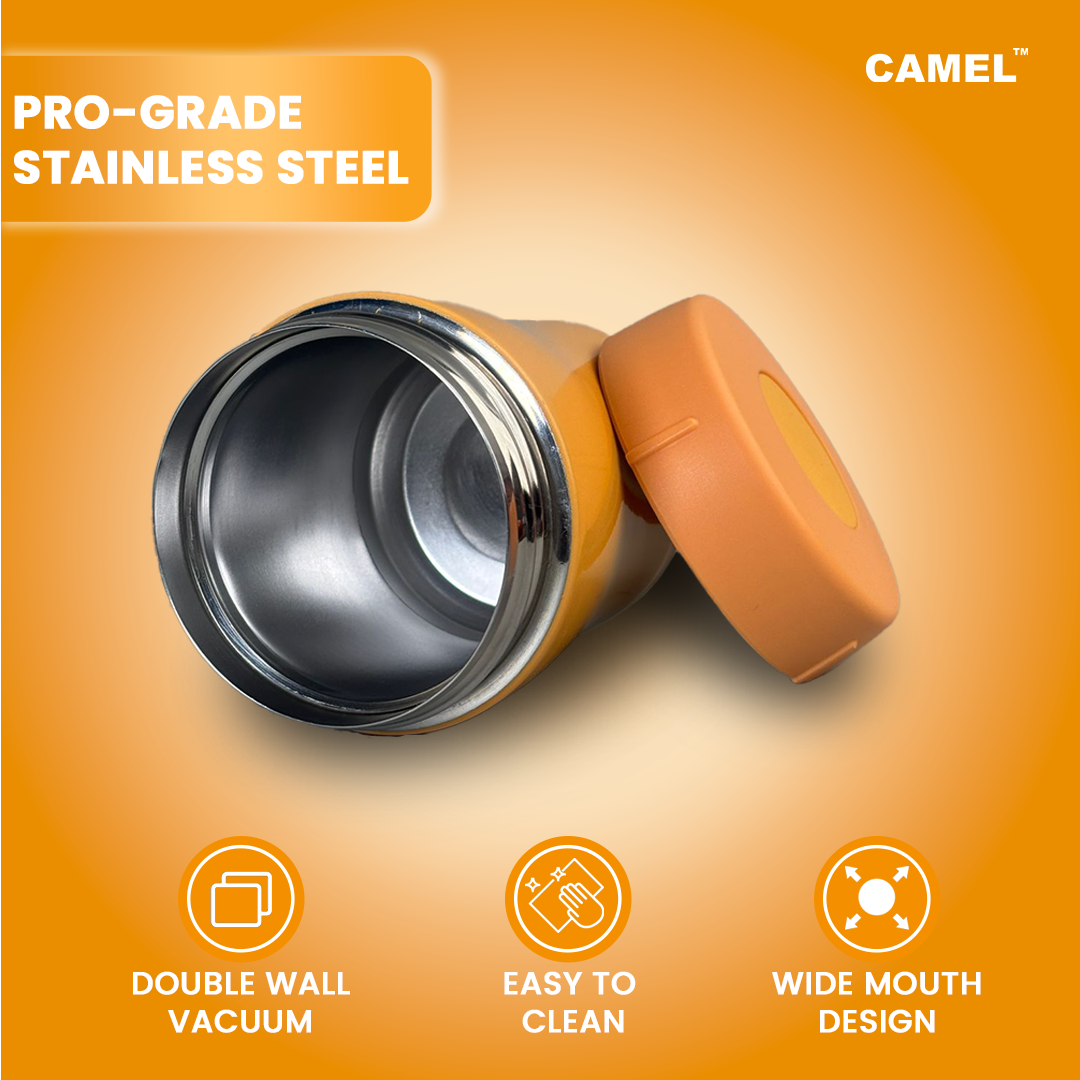 Trendy Stainless Steel Vacuum Insulated Food Jar - Orange