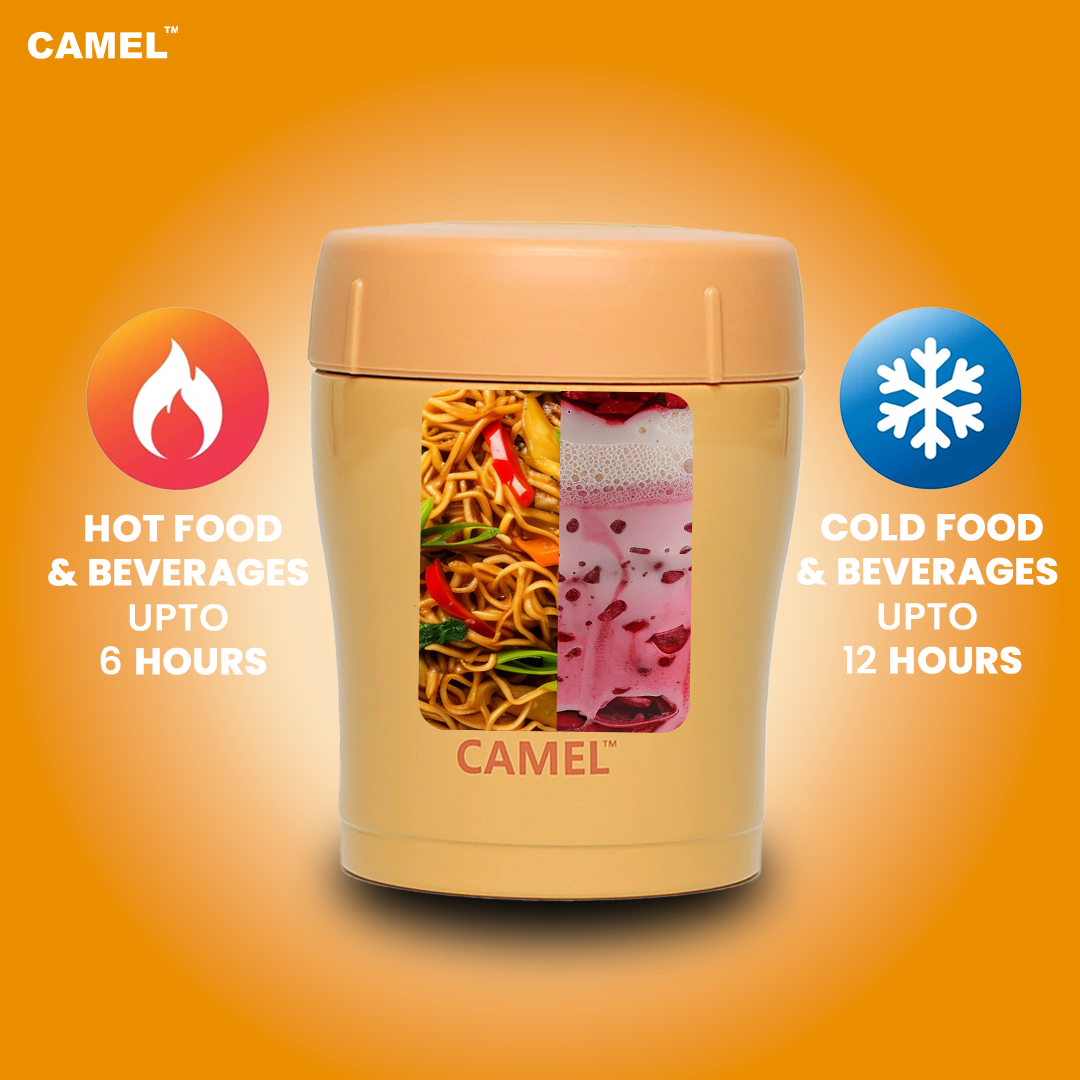 Trendy Stainless Steel Vacuum Insulated Food Jar - Orange