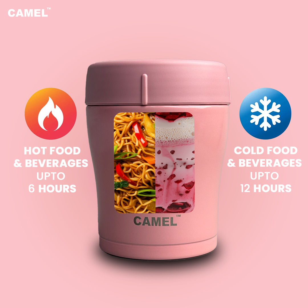 Trendy Stainless Steel Vacuum Insulated Food Jar - Set of 2