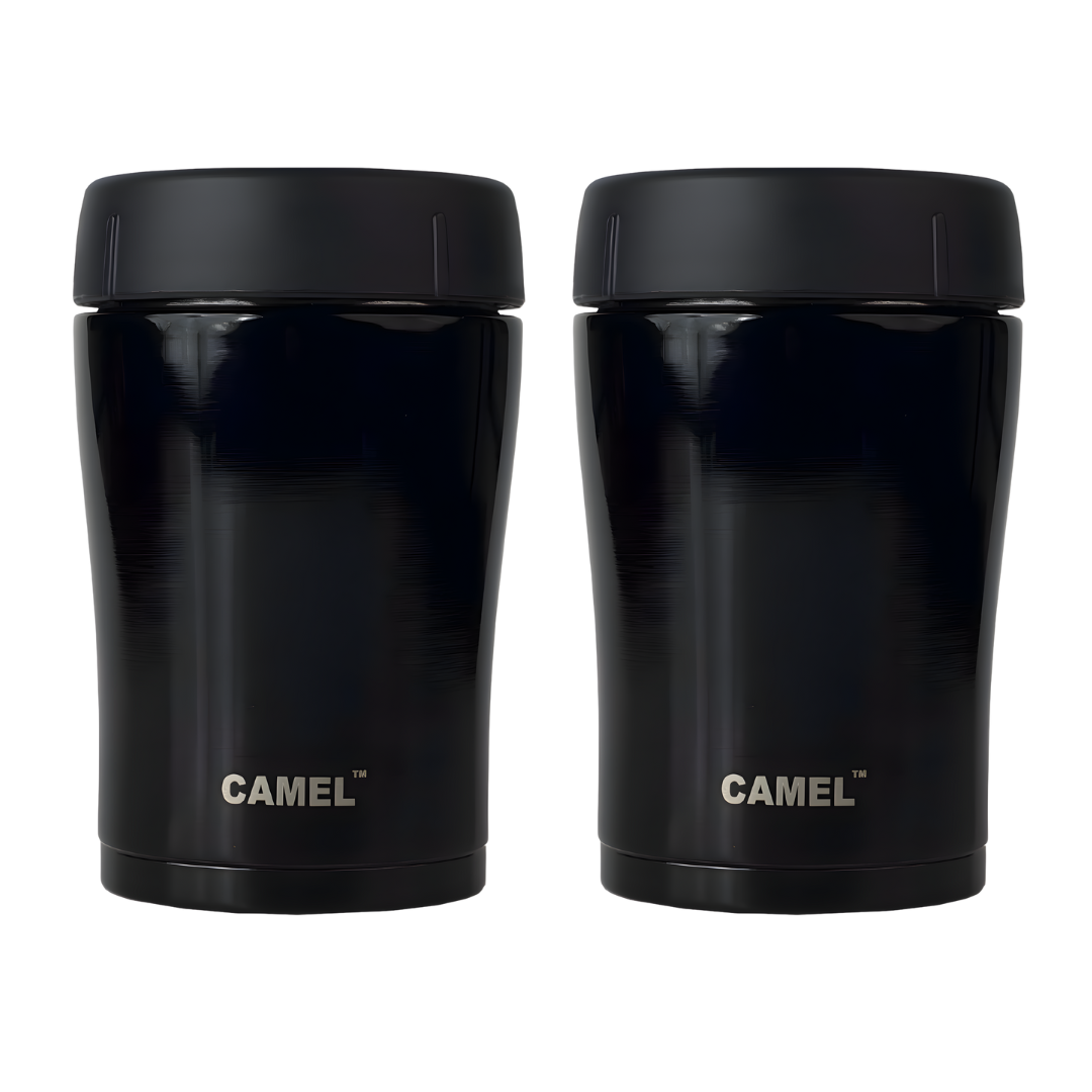 Trendy Stainless Steel Vacuum Insulated Food Jar - Black