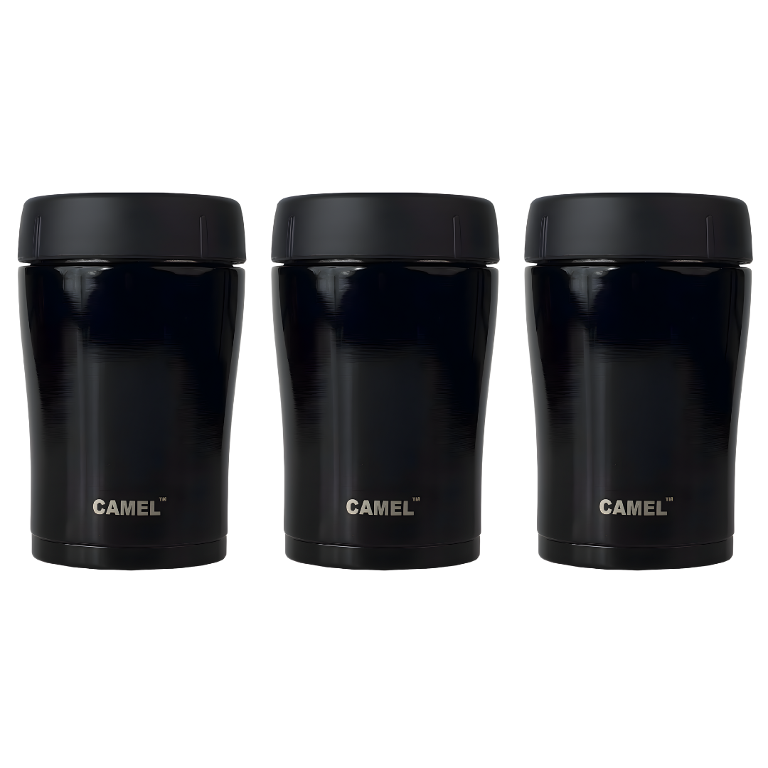 Trendy Stainless Steel Vacuum Insulated Food Jar - Black