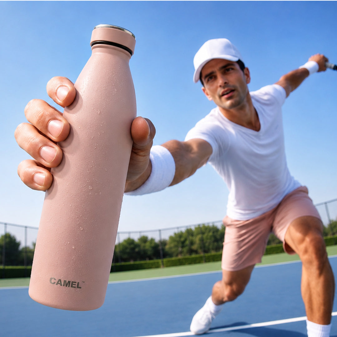 Saffron Double Wall Vacuum Flask Bottle - Hot Beverages Upto 6+ Hours (Pink)