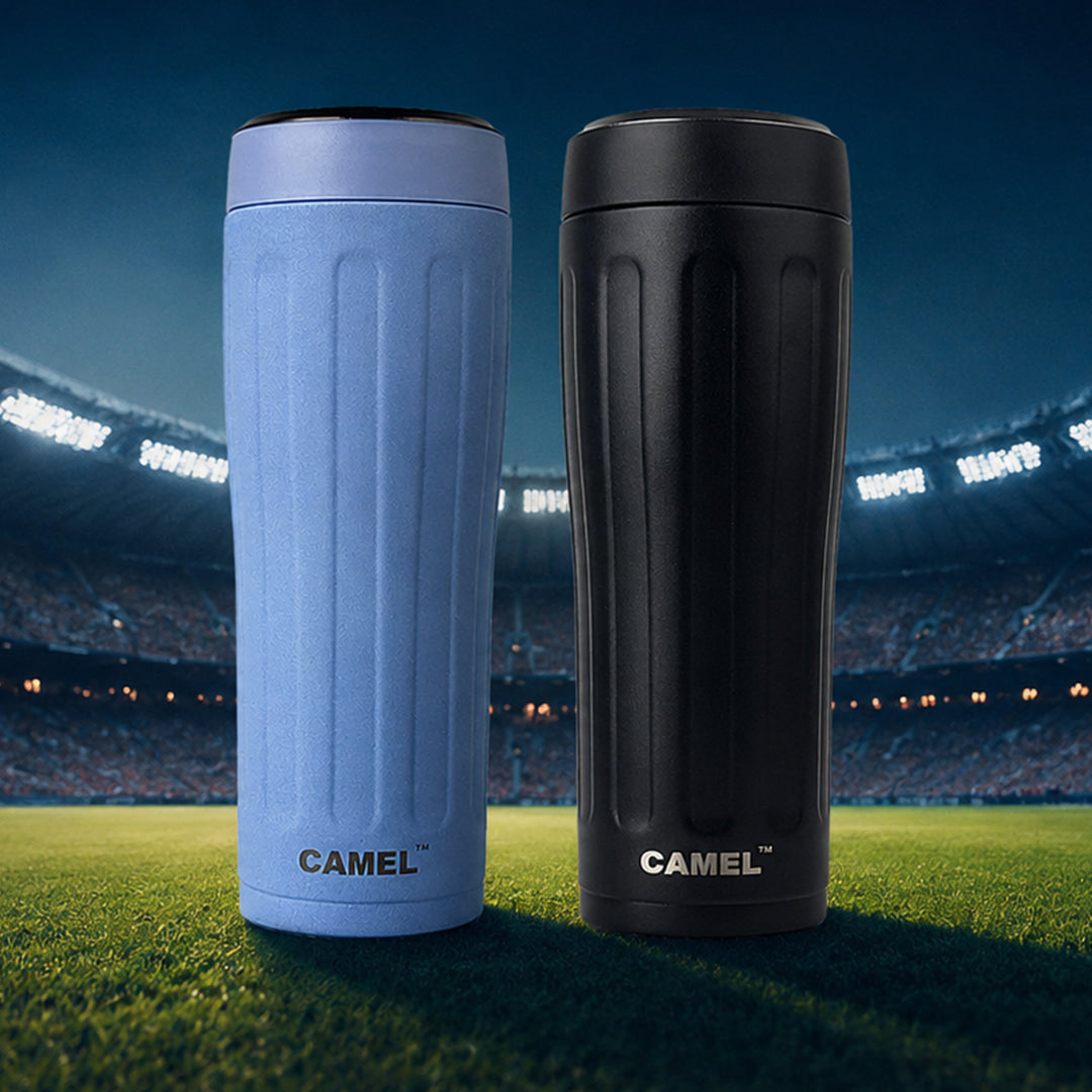 Milo Champions Trophy Vacuum Bottle | Set of 2 - Blue & Black | 6 Hours Hot & 12 Hours Cold