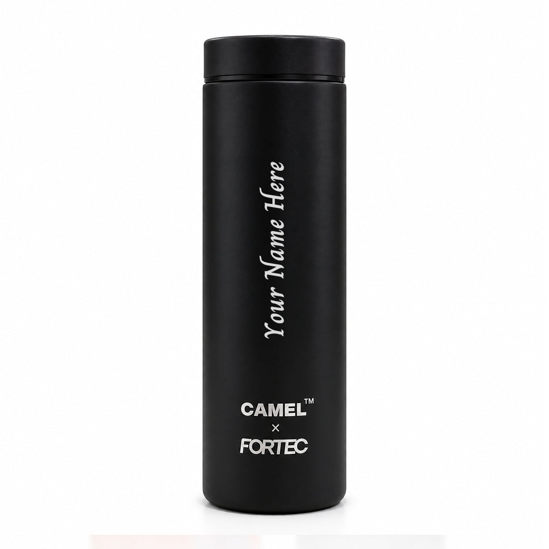 Personalised Ample Pocket Size Mini Vacuum Flask - Black
