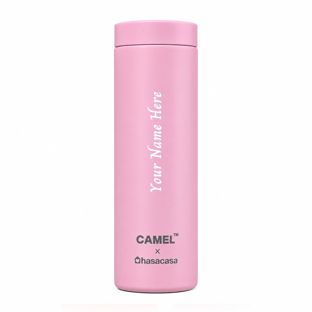 Personalised Ample Pocket Size Mini Vacuum Flask - Light Pink
