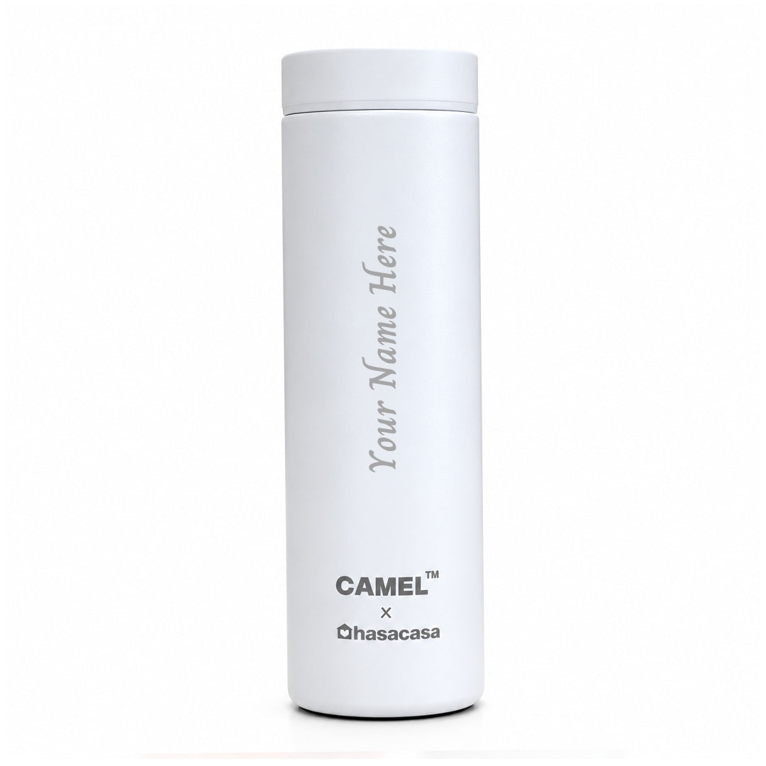Personalised Ample Pocket Size Mini Vacuum Flask - White