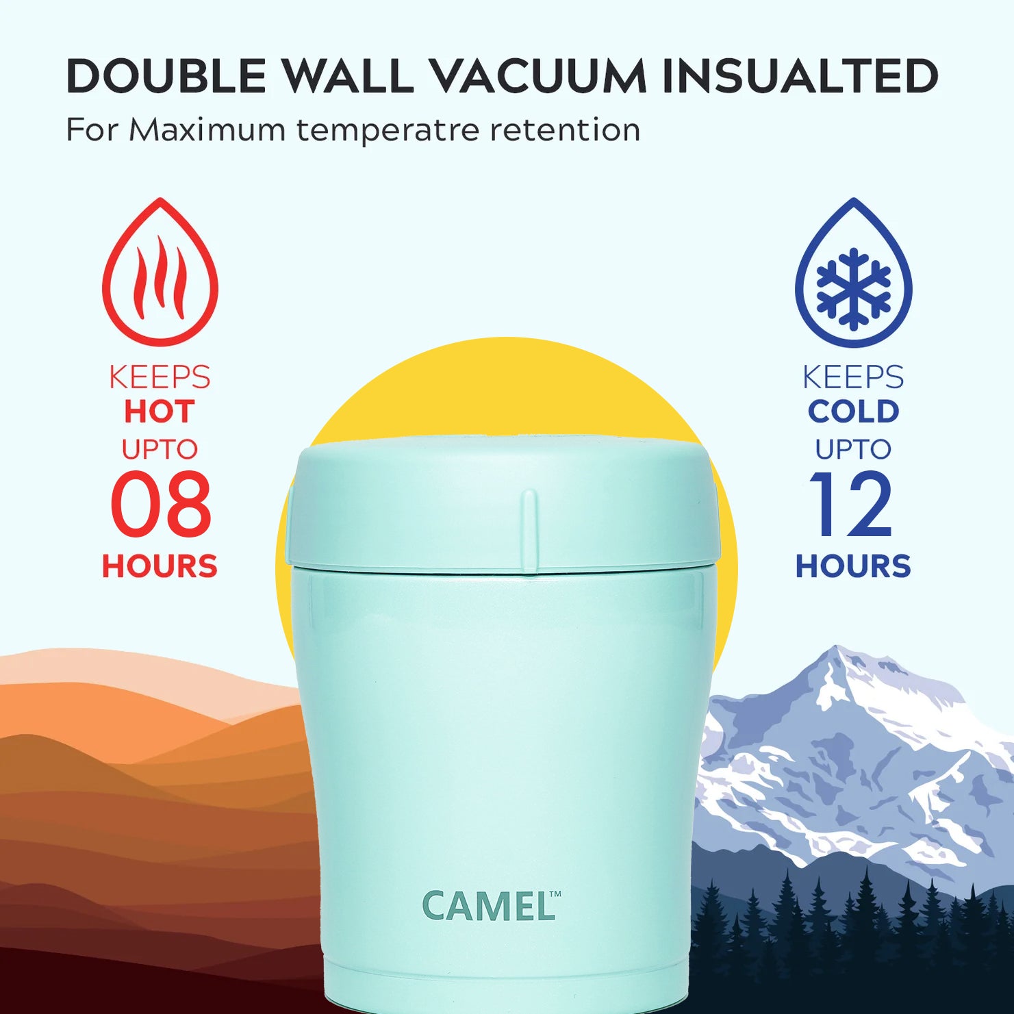 Trendy 300 ML Stainless Steel Vacuum Insulated Food Jar - Orange