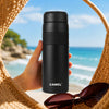Terra Stainless Steel Vaccum Insulated Water Bottle with Rubber Grip - Classic Black