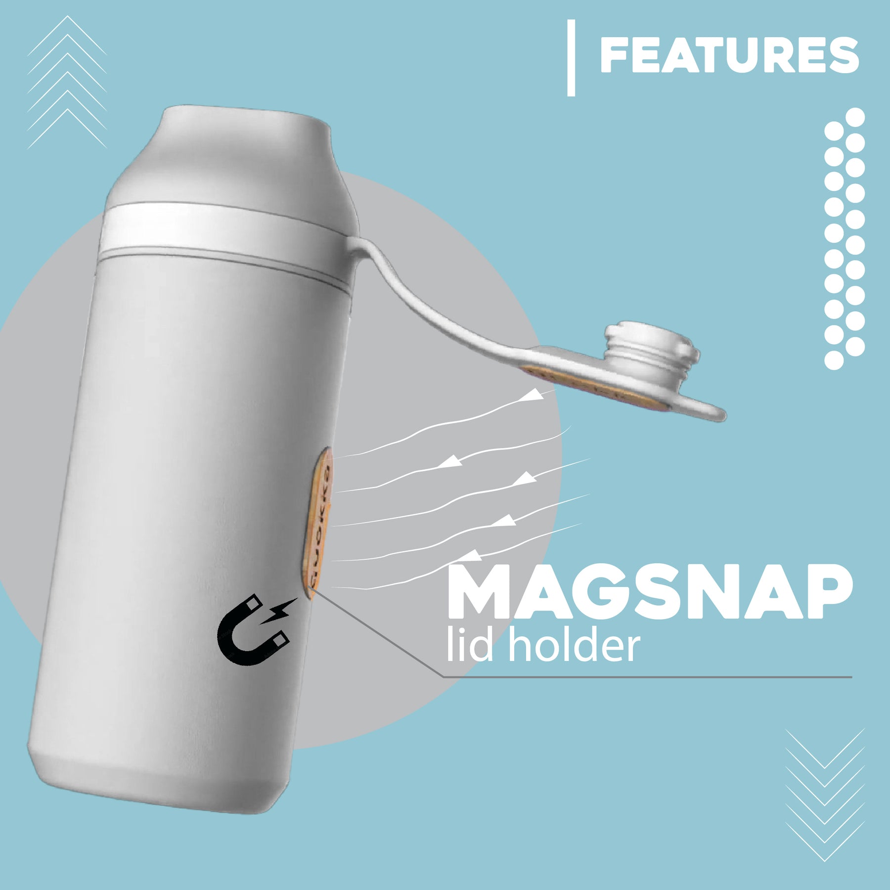 MAGSNAP Vacuum Bottle (Magnetic Feature) Black Metallic Finish