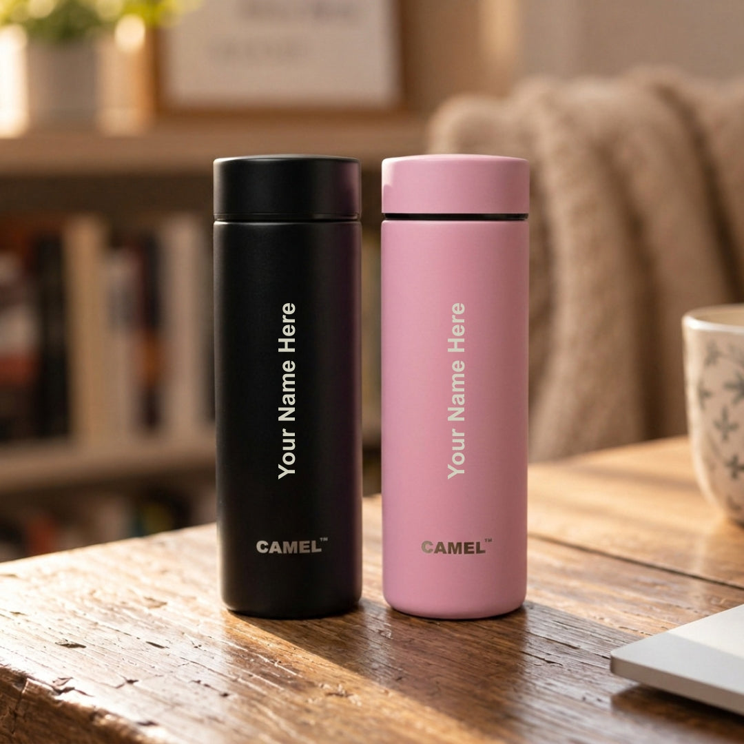 Personalised MINI 130 VACUUM FLASK - Set of 2 (Black & Pink)