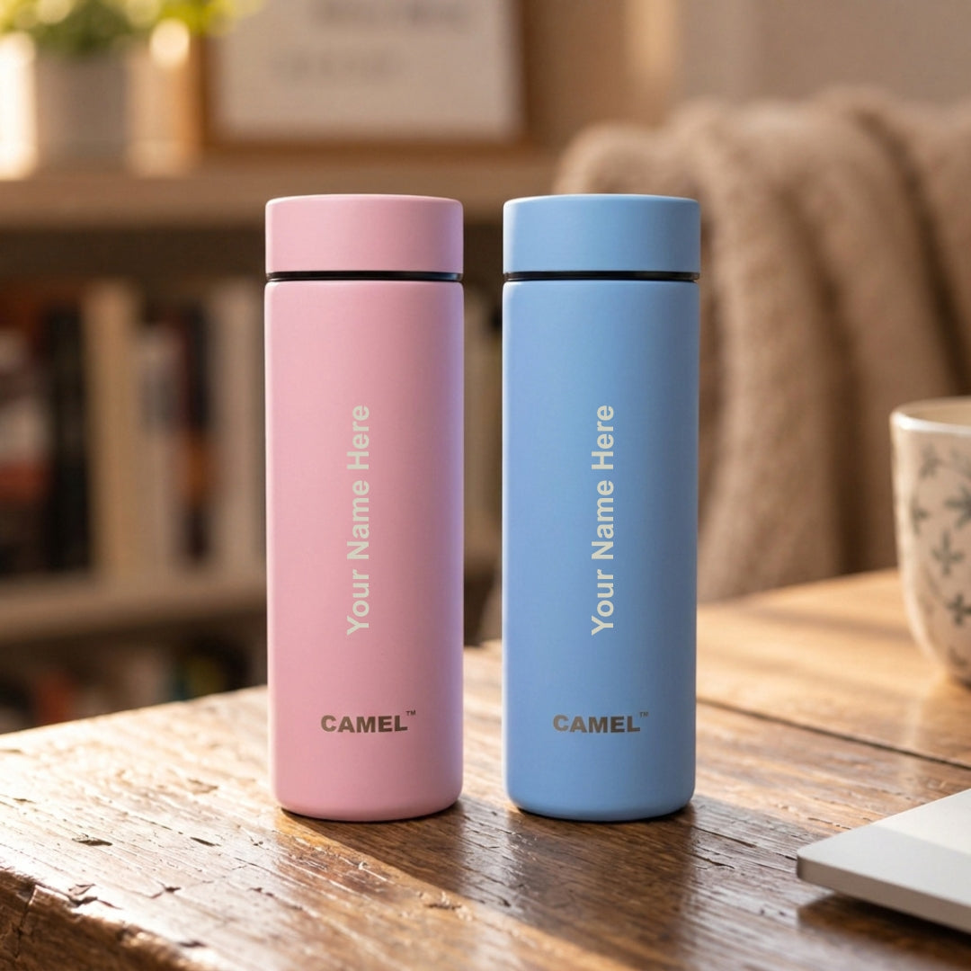 Personalised MINI 130 VACUUM FLASK - Set of 2 (Blue & Pink)