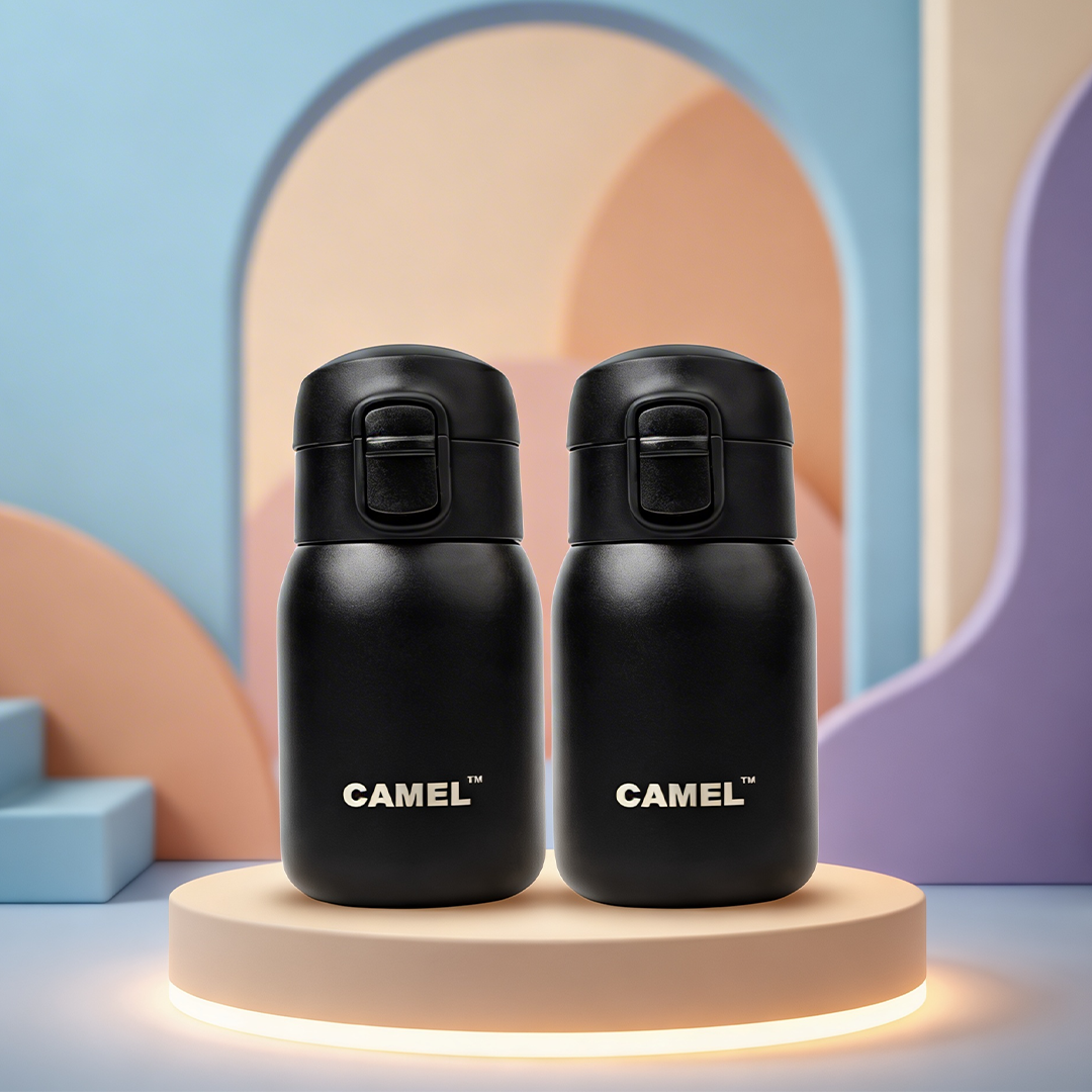 India's Most Smallest - Mojo Hot & Cold 180 ML Mini Vacuum Bottle - Black
