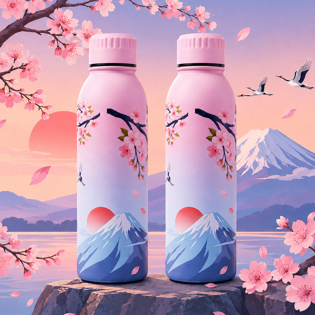 Splash Japan Cherry Blossom UV Printed Vacuum Bottle
