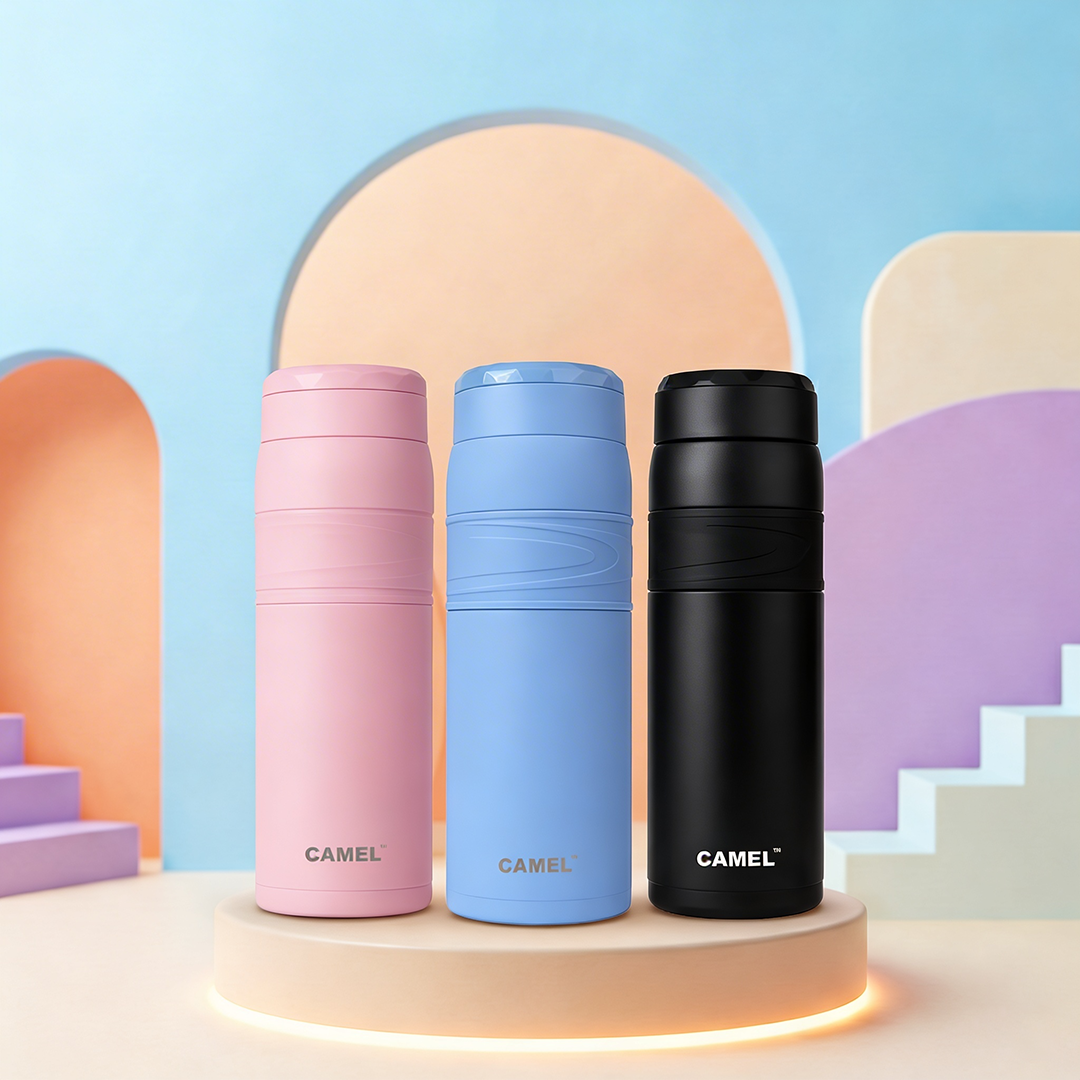 Terra Stainless Steel Vaccum Insulated Water Bottle with Rubber Grip - Set of 3