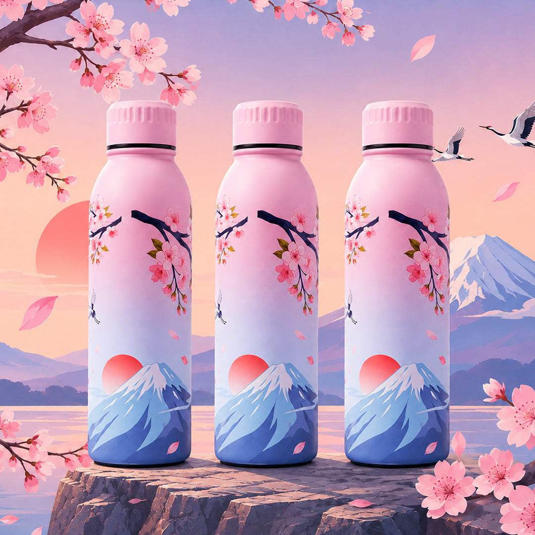 Splash Japan Cherry Blossom UV Printed Vacuum Bottle
