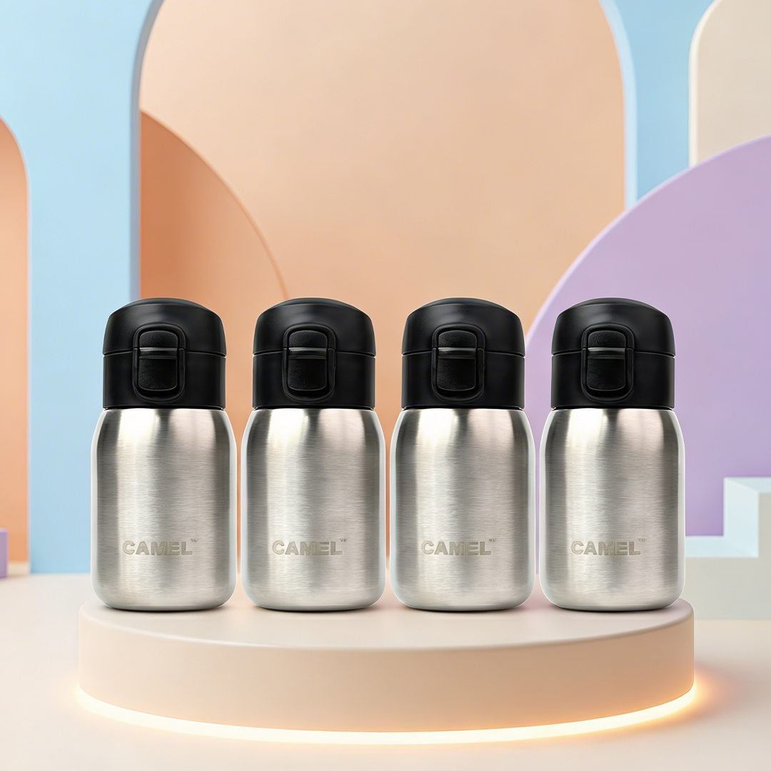 India's Most Smallest - Mojo Hot & Cold 220 ML Mini Vacuum Bottle - Silver