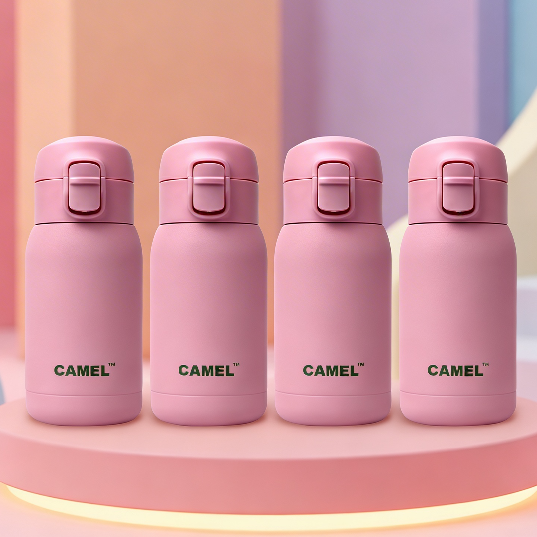 India's Most Smallest - Mojo Hot & Cold 260 ML Mini Vacuum Bottle - Pink