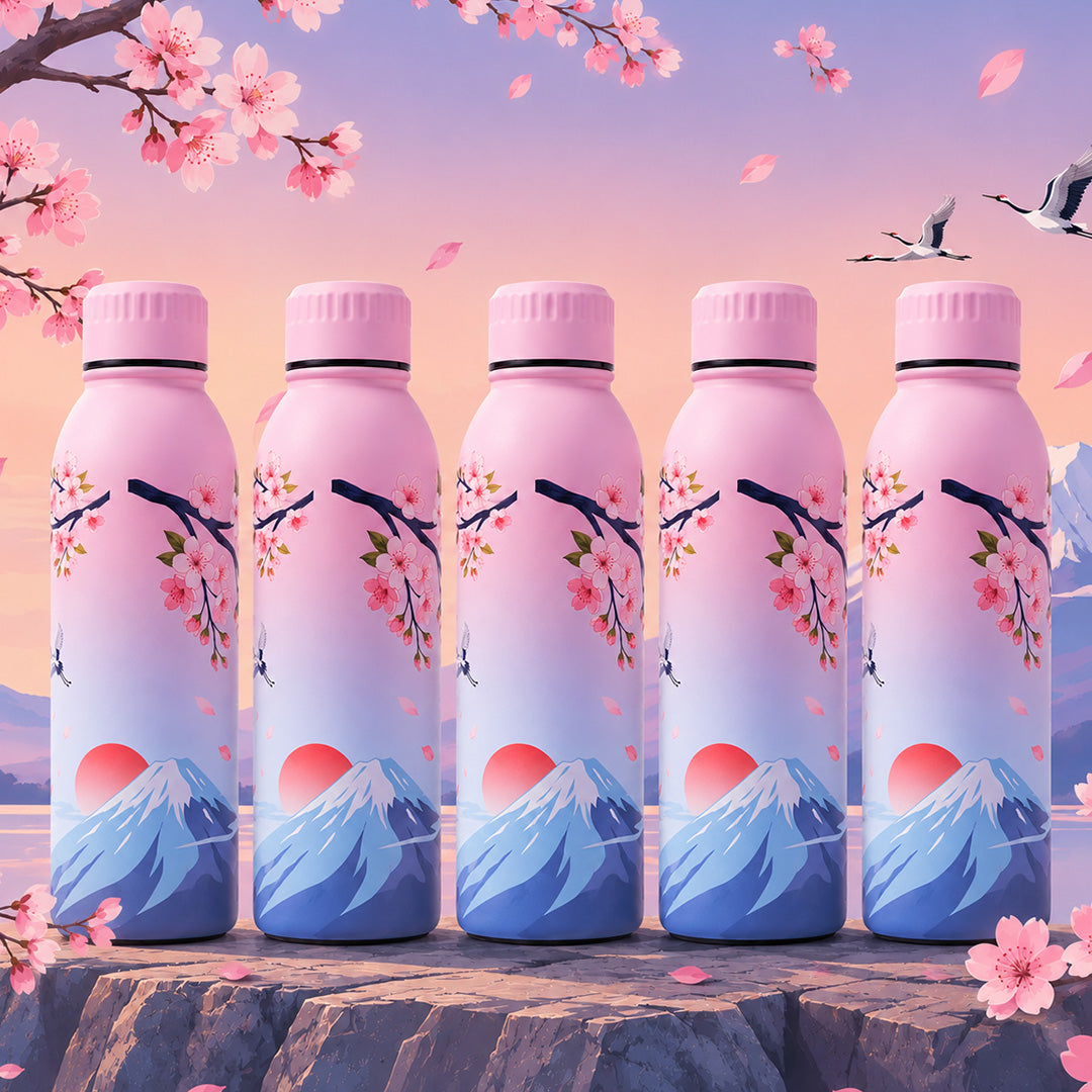 Splash Japan Cherry Blossom UV Printed Vacuum Bottle