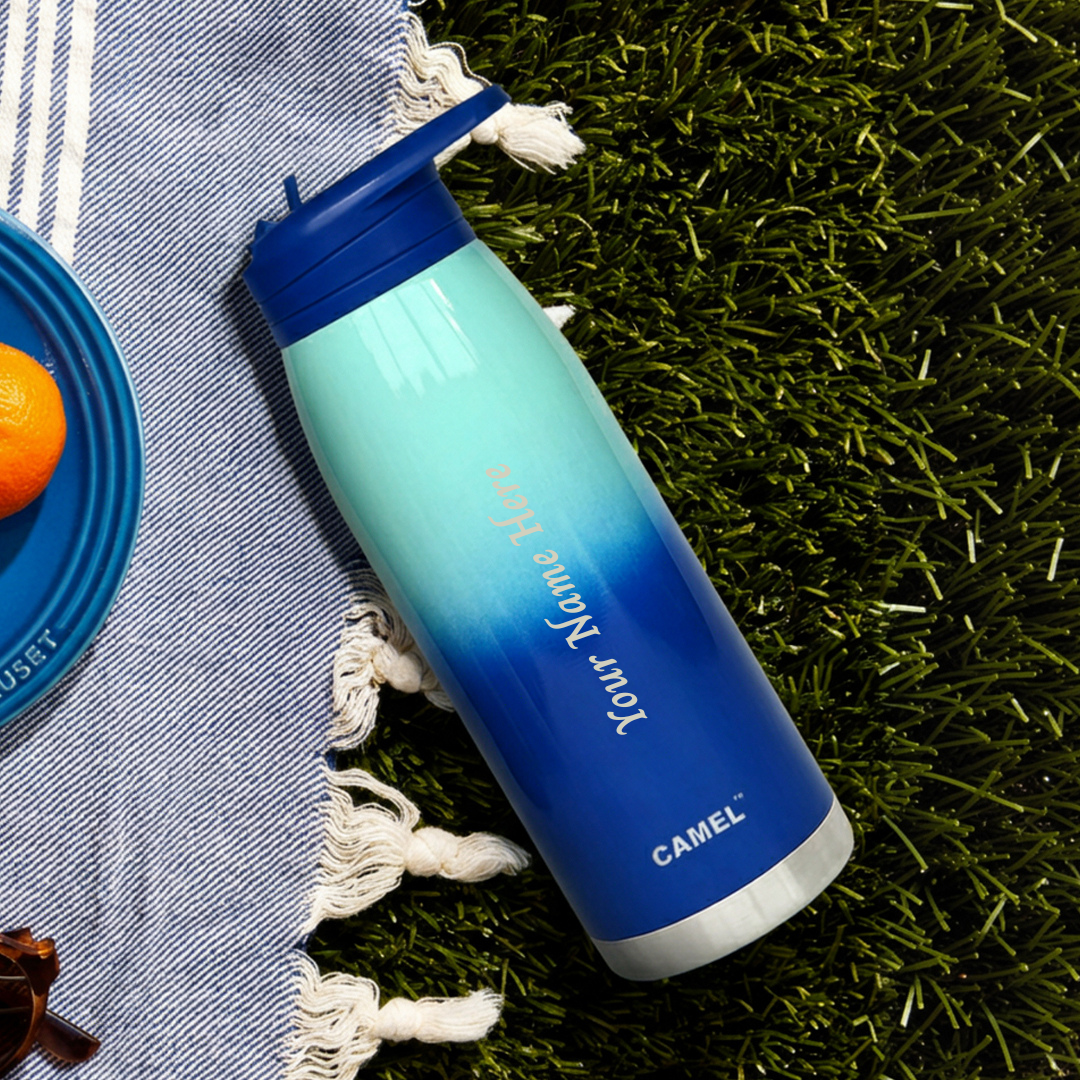 Personalised SPARK Vacuum Bottle - Blue Ombre