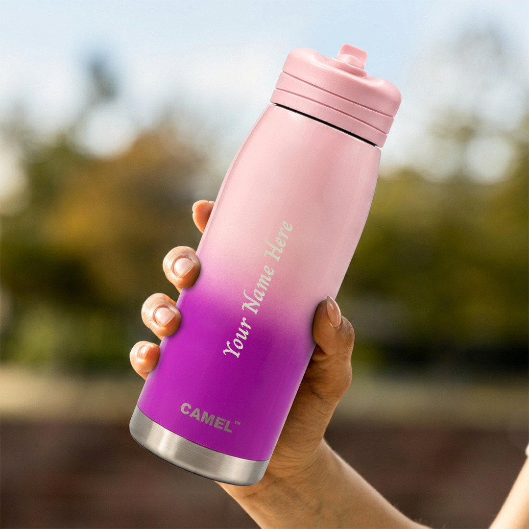 Personalised SPARK Vacuum Bottle - Pink & Purple